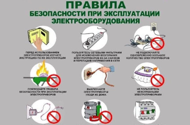 Правила пожарной безопасности при использовании электроприборов.